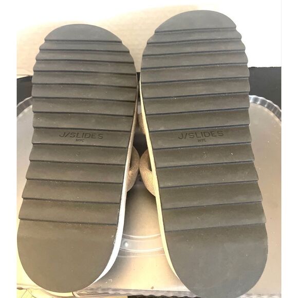 J/Slides Elegant Women's Sandals in Gold Leather Slip On Suze 9 - Picture 9 of 10